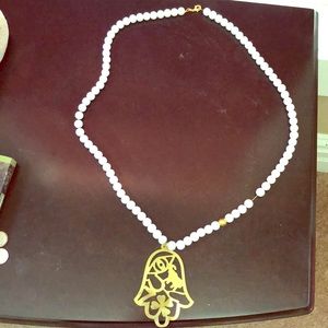 Hamsa statement necklace